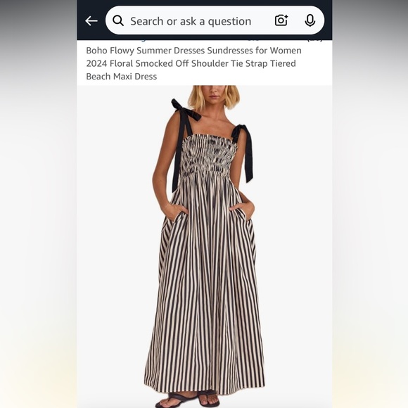 Smocked top maxi dress from Amazon. New. Size M. - Picture 1 of 2